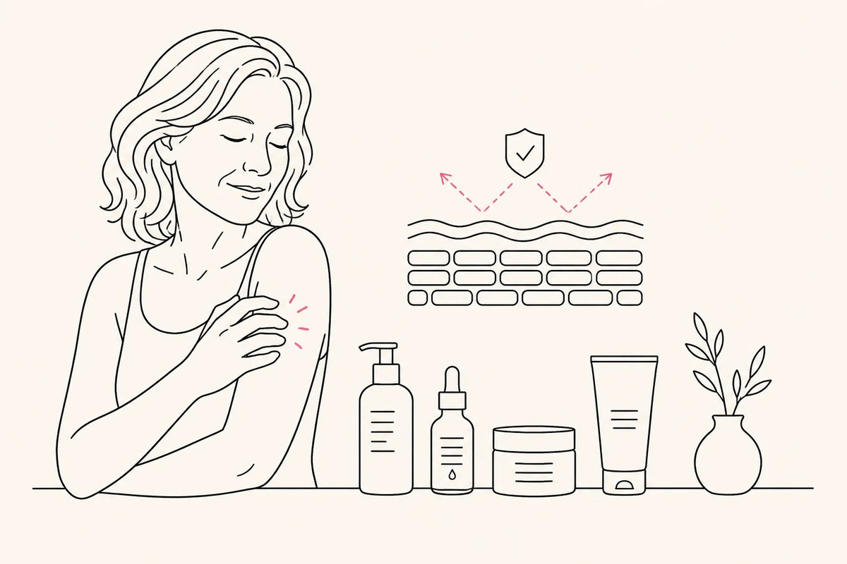 Professional header image for step-by-step guide: Wat je kunt doen aan droge, jeukende huid tijdens de over...